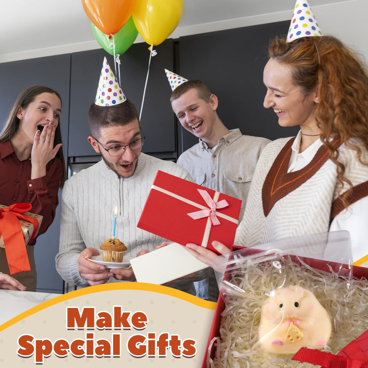 LET'S RESIN 4-in-1 Hamster Silicone Molds for Taba Squishy, 3D Animal Molds to Make Decompression and Cute Birthday Gift for Hamster Lover, Flexible and Durable Resin Mould LET'S RESIN