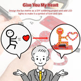 Soldering Learning Kit, ICSTATION Give You My Heart LED Soldering Project Love Proposal RGB LED Light Soldering Practice Kit for Beginners Diyers Student Education and Perfect Present for Father's Day IS