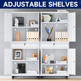 Yizosh Metal Garage Storage Cabinet with Locking Doors and Adjustable Shelves, Rolling Tool Storage Cabinet with 4 Wheels and 1 Drawer - 73" Steel Locking Cabinet for Garage, Warehouse Yizosh