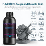 FUNCRECOL Tough Resin,Durable 3D Printer Resin with High Precision and High Toughness 365-405nm UV-Curing Resin Flexible Photopolymer Resin for LCD/DLP 3D Printing,1000G FUNCRECOL