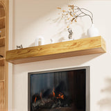 EASYEGO Fireplace Mantel Shelf 60", Rustic Wood Mantles for Over Fireplace, Handcrafted Floating Mantel Shelf, Wall Mounted Farmhouse Decor, with Brushed Surface Workmanship(60Lx8Dx5H, Rustic Natural) Easyego