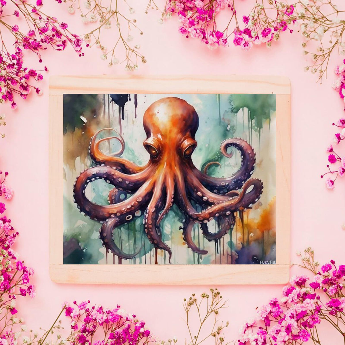 FUKVHIL Paint by Numbers Octopus Ocean Creature Painting by Number for Adults DIY Digital Painting for Beginners Wall Decor Drawing Gift 16x20inch FUKVHIL