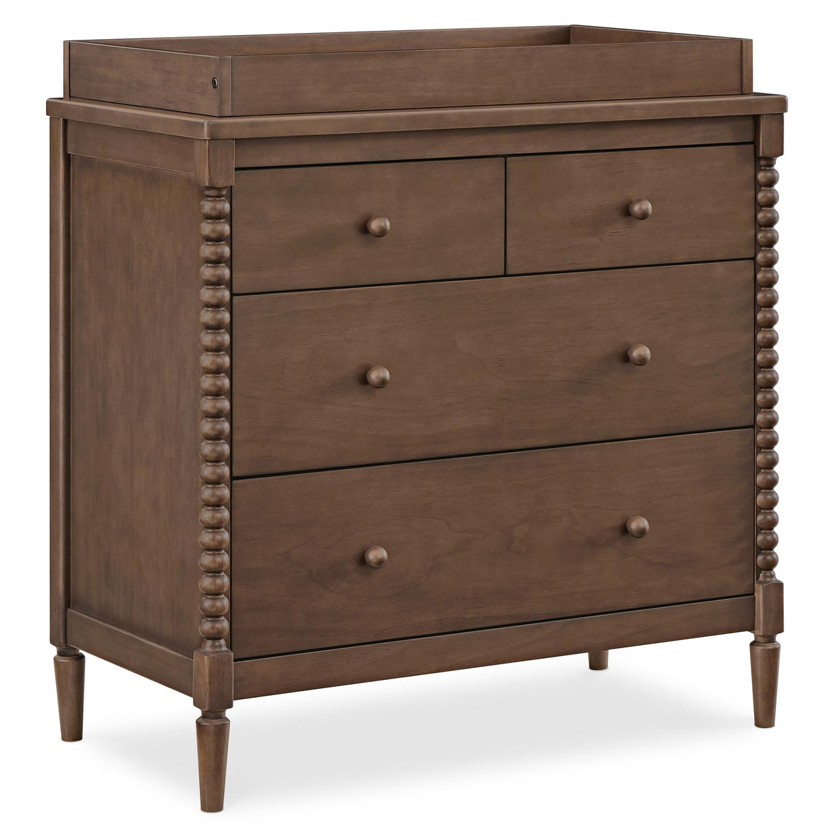 Delta Children Saint 4 Drawer Dresser with Changing Top and Interlocking Drawers, Teak Brown Delta Children