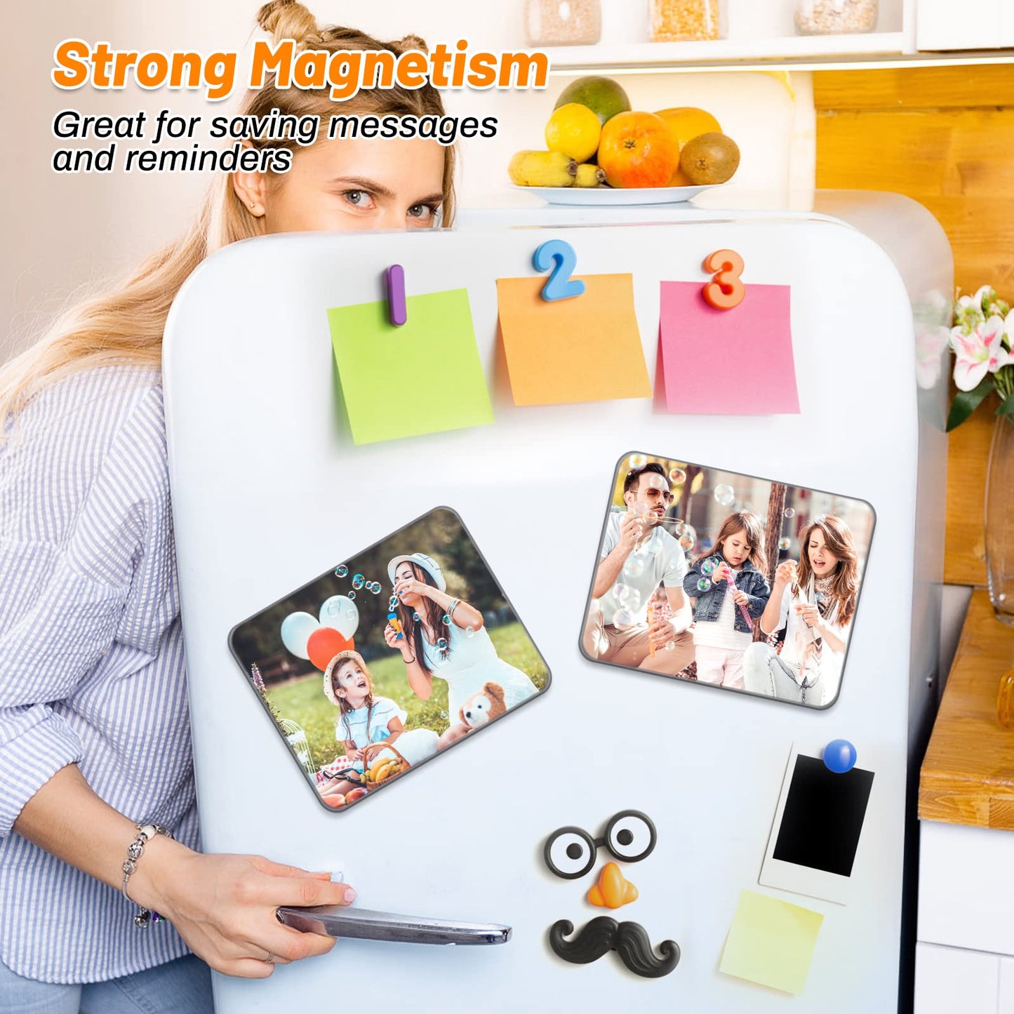 Lucomb 40 PCS Sublimation Magnets Blank, 5.5x7.5 CM Personalized Fridge Refrigerator Magnets Blanks Sublimation Magnetic Sticker Blanks Products for DIY Kitchen Microwave Office Wall Door Decorative