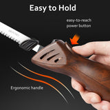 MOVNO Electric Knife for meat slicing, Carving Turkey, Bread, Poultry, Fillet, Crafting Foam and More, 2 Reciprocating Serrated Stainless Steel Blades, Ergonomic Handle, 60 inch Cord MOVNO