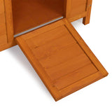 Small Wood Rabbit Hutch Bunny Cage, Raised Cat House with Ladder for Small Animals, Orange ANNECOSK