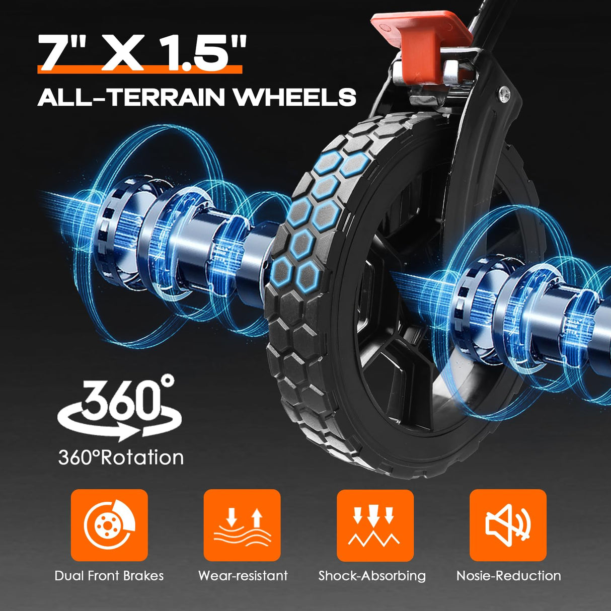 Navatiee Collapsible Folding Wagon, Heavy Duty Utility Beach Wagon Cart with Side Pocket and Brakes, Large Capacity Foldable Grocery Wagon for Garden Sports Outdoor Use, S1 Navatiee