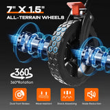 Navatiee Collapsible Folding Wagon, Heavy Duty Utility Beach Wagon Cart with Side Pocket and Brakes, Large Capacity Foldable Grocery Wagon for Garden Sports Outdoor Use, S1 Navatiee