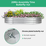 Gartist Galvanized Raised Garden Bed, 4x2x1 FT Thickening Raised Beds for Gardening, Oval Larger Space Planter Box for Outdoor for Herbs, Vegetables, Fruits Gartist