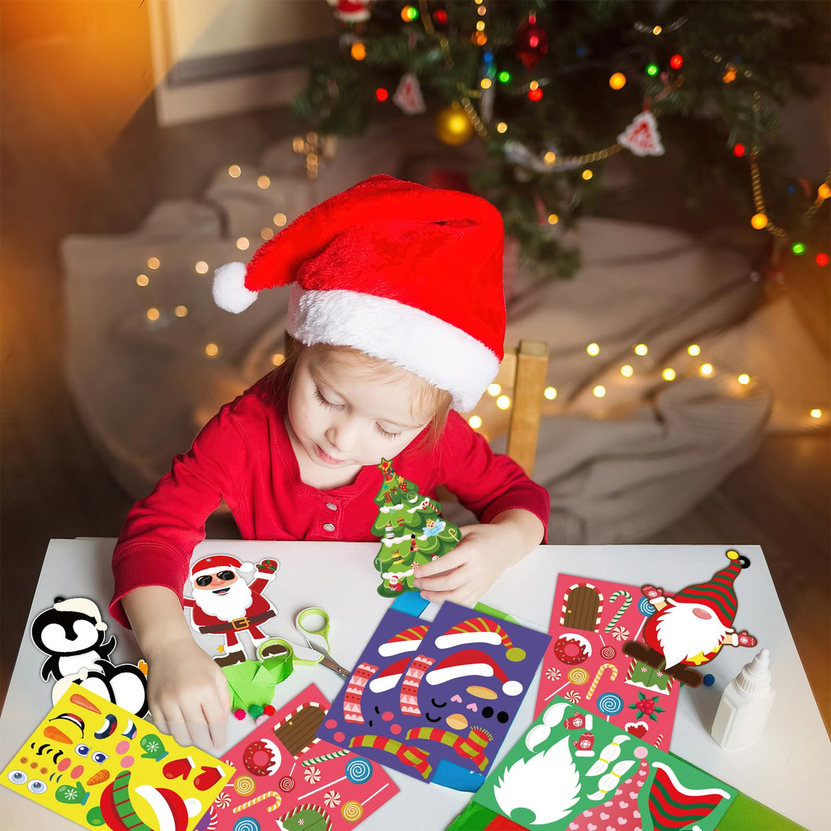 VABAMNA 36 Pack Christmas Ornament Crafts for Kids - Make Your Own Ornament Kit with Christmas Craft Stickers, Ornament Making Kit for Kids Holiday Xmas Classroom Party Favors VABAMNA