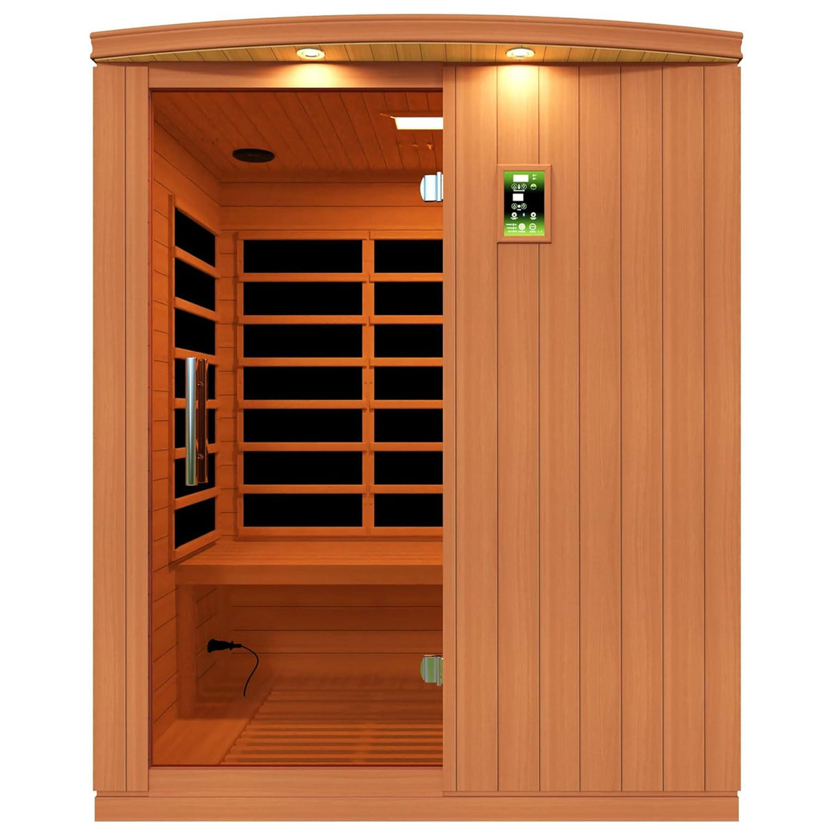 Dynamic Saunas Madrid Elite 3 Person Capacity PureTech Ultra Low EMF Infrared Therapy Home Sauna Box with Bluetooth, Roof Vent, and LED Control Panel DYNAMIC SAUNAS