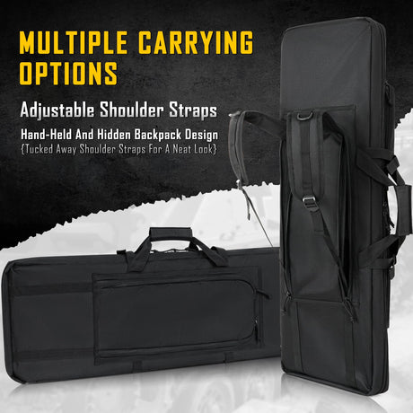 DULCE DOM 36 inch Double Rifle Case Soft Bag Gun Case, Perfect for Rifle Pistol Firearm Storage and Transportation, All Around Shooting Range Tactical Rifle Backpack, Indoor Outdoor DULCE DOM