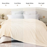 Exclusivo Mezcla Fuzzy Fleece Throw Blanket for Couch Sofa, Lightweight Fluffy Solid Velvet Blanket, Suitable for All Seasons, 50x60 Inches, White Exclusivo Mezcla