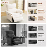 Rhevoy Oversized Power Recliner Chair Swivel Glider with Massage and Heat, Rocker Nursery Recliner for Adults with Adjustable Headrest, 26" Extra Wide Nursery Chair with Overstuffed Armrest,White Rhevoy