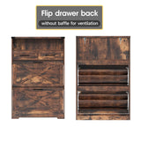 Maupvit Shoe Storage Cabinet, Farmhouse Shoe Cabinet with 2 Flip Drawers & 2 Drawers, Entryway Shoe Storage Cabinet with Doors, Narrow Shoe Cabinet for Front Door Entrance, Rustic Brown Maupvit