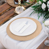 Round Burlap Placemats Set of 30 Boho Braided Table Mats Rustic Farmhouse Woven Placemat Brown Circle Heat Resistant Jute Placemats for Wedding Party Kitchen Dining Table Decor - 12 Inch MAKCNMYM