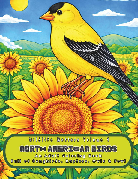 Wildlife Matters Volume 4 North American Birds: An Adult Coloring Book of Songbirds, Raptors, Owls & Fowl WoodArtSupply