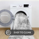 Runner Rug for Hallways Kitchen Runner Rug Non Slip 2'6''x8' Washable Grey Long Runner Rugs with Rubber Backing Soft Abstract Carpet Runner for Entryway, Kitchen, Bedroom, Bathroom Ompaa