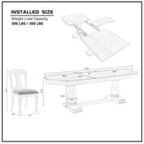 JURMALYN Oval Extendable Dining Table for 6 8 Solid Wood Dining Room Table with 8Chairs Set, 9 Piece Kitchen Table with Leaf Chairs Set Country Rustic Farmhouse Furniture Oak (76.06" to 94.06 ") JURMALYN