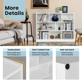 Giantex 8 Cube Bookcase, Freestanding 3-Tier Open Bookshelf, Modern Storage Display Cabinet, Wood Cube Storage Organizer for Living Room, Kid’s Room, White Giantex