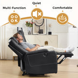 ANJ Reclining Loveseat,Power Recliner Sofa with USB Ports and Cup Holders - Overstuffed Electric Living Room Seating PU Leather Double Recliner with Hidden Arm Storage, Easy to Clean (Black) ANJ