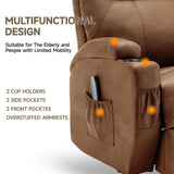 Korser Recliner Chair, Rocking Chair with Massage and Heat, 360° Swivel Recliner Chairs for Adults, Rocker Manual Recliner with Remote Control and Cup Holder for Living Room, Bedroom, Nursery Korser