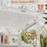 SOROGRA Small Folding Desk 31.5 inch for Small Spaces Foldable Desk with Monitor Shelf, Computer Gaming Table with Led Lights for Home Office Bedroom, Easy Assembly, White SOROGRA