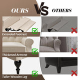 Jocisland Recliner Chair, Accent Wingback Chairs for Adults Living Room Bedroom, Small Tufted Push Back Club Single Sofa Armchair (Beige) Jocisland