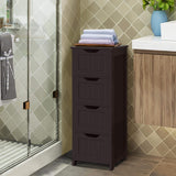 Stylish Espresso Wooden Bathroom Floor Cabinet with 4 Spacious Drawers Yaheetech