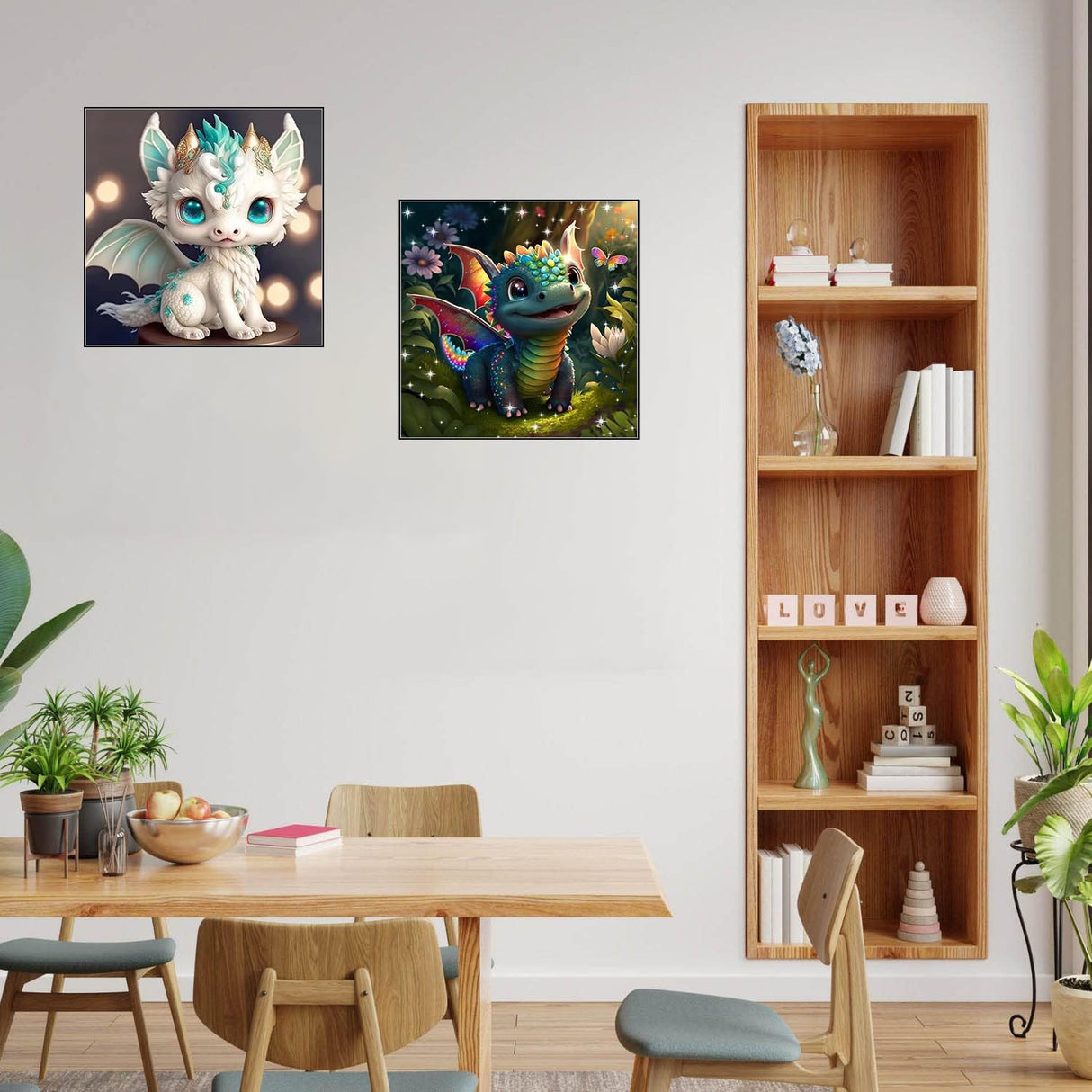 VeGuude Diamond Painting Kits for Adults - 4 Pack Dragon Zodiac DIY 5D Diamond Art Kits Full Drill Diamond Dots Paintings with Diamonds Gem Art and Crafts Home Decor 12x12inch VeGuude