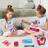 ZOIIWA 12Sets My First Felt Sewing Kit for Kid Arts Crafts Unicorn Felt DIY Craft Kit DIY Stuffed Mermaid Purse Bags Pillow with Instruction Embroidery Gift for Girl Boy Beginners Ages 4+ Learn to Sew ZOIIWA