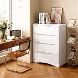 Bealife 5 Drawer Dresser，Dresser for Bedroom with Anti-Tripping Device and Embedded Handles for Home, Dressers & Chests of Drawers with Large Storage Capacity (White) Bealife