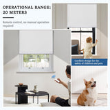 Grandekor Motorized Roller Shade with Remote Control,Motorized Blinds 100% Blackout Electric Shades, Cordless Window Blinds Shades for Bedroom Living Room Office,White,W34 xH72 Grandekor