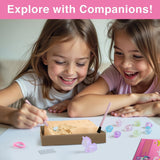 EDUMAN Unicorn Scavenger Hunt Dig Kit - Treasure Dig Kit Interactive Arts & Crafts, STEM Educational Toy with Clue Cards, Gemstone Dig Kits & DIY Jewelry Making Kits for Kids 6+, Ideal Gift for Girls EDUMAN