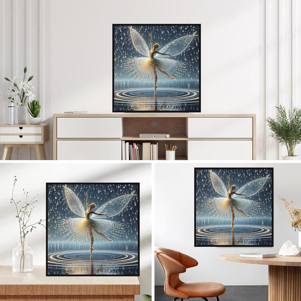 Lophomie Diamond Art Kits for Adults, 5D DIY Angel Wings Fairy Diamond Painting Kits for Adults Beginners, Diamond Dots Kits Gem Arts Crafts for Home Wall Decor 14x14 Inch Lophomie