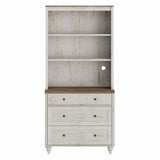 WAMPAT 3 Tier Bookshelf with 3 Drawers, 72" Tall Bookcase Large Farmhouse Display Book Case Shelf with 3-Tier Open Book Shelfs，Library Wood Bookshelves for Living Room,Kitchen, Rustic White WAMPAT