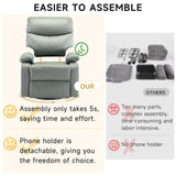 GNMLP2020 Swivel Rocker Recliner Chair for Adults, Rocking Recliner Chair, Manual Small Recliners for Small Spaces, Single Sofa Recliner for Living Room, RV, Green GNMLP2020