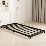YUSENHEEI 4 Inch Twin Bed Frames, Heavy Duty Metal Platform Low Bed Frame Twin, No Box Spring Needed, Noise Free, Easy Assembly, Black YUSENHEEI