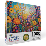Cross & Glory - Sarah's Secret Garden Adventure - 1000 Piece Jigsaw Puzzle for Adults | Flower Garden Theme | Artistic Challenge | 20x27 Inches | Flower Puzzle Cross & Glory