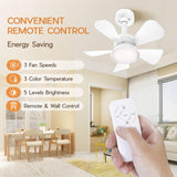 NBKLS Ceiling Fans with Lights and Remote, Quiet Ceiling Fans with 5 Blades, 3 Color LED Dimmable, Low Profile Ceiling Fan with Light for Bedroom, Garage, Kitchen, Living Room, Patio NBKLS