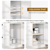 GRUSIGN Bathroom Cabinet, Modern Bathroom Floor Storage Cabinet Organizer with 1 Door and 3 Drawers, Freestanding Cupboard for Kitchen/Living Room Use GRUSIGN