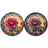 OFRKE 2-Piece Diamond Painting Kits for Adults，5D DIY Full Drill Round Art Gems Rose Flower Art Perfect for Home Wall Deco Diamond 12"x12" OFRKE