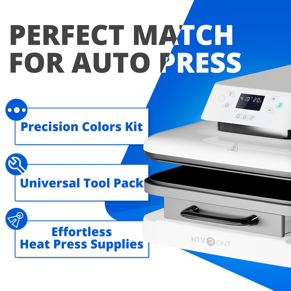 HTVRONT Heat Press Accessories, 55 Pack Heat Press Supplies for 15X15 Heat Press Machine, T Shirt Heat Press Starter Kit for Cricut Easy Press, Include Vinyl&Sublimation Bundle, Tools&Heat Press Mat HTVRONT