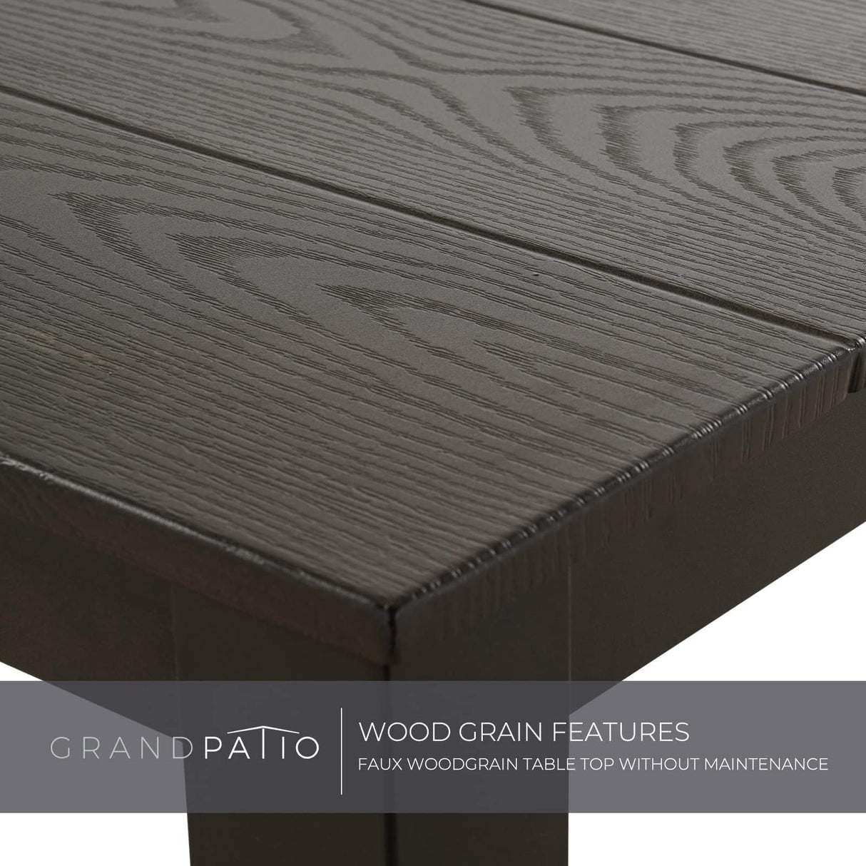 Grand patio 7 Pieces Outdoor Dining Sets, E-Coated Dining Chairs Traditional Wicker Patio Furniture for 6, Including Chairs with Cushions & Wood Grain Table with Umbrella Hole for Backyard, Deck Grand patio