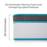 Linenspa 8 Inch Memory Foam and Spring Hybrid Mattress - Medium Firm Feel - Bed in a Box - Quality Comfort and Adaptive Support - Breathable - Cooling - Guest and Kids Bedroom - Twin Size Linenspa