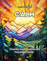 Wonderful Calm: A Stained Glass Relaxing and Calming Coloring Book For Adults (Wonderful Calm Relaxing Coloring Books) WoodArtSupply