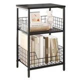 X-cosrack Side Table, Small End Table Record Player Stand with Storage, Vinyl Record Storage Night Stand for Living Room, Bedroom,Office(Patent Pending)(Black) X-cosrack