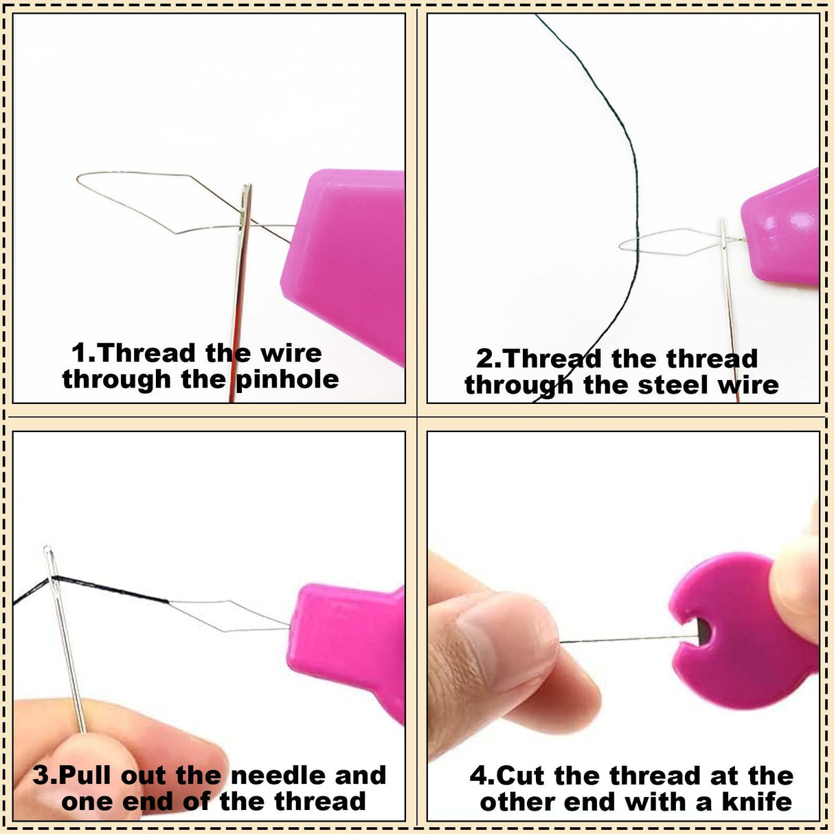 Needle Threaders Kit,29 Pcs Needle Threader Tool for Hand Sewing,Sewing Needle Threader for Embroidery Floss Include Seam Ripper,Embroidery Needles,Thimble,Scissors and Measuring Tape keepsweat