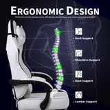 Gaming Chair for Adults, Comfy Gamer Chairs with Footrest and Lumbar Support, Height Adjustable Reclining Heavy Duty Computer Chair for Gaming Room, Living Room and Office SITMOD