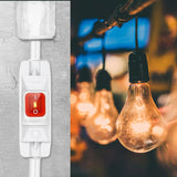 Outdoor Waterproof Extension Cord with Switch - 3 Prong, On/Off Switch with SJTW Extension Cord, Heavy Duty, 125v/250v (15 Ft, White) Makevivi